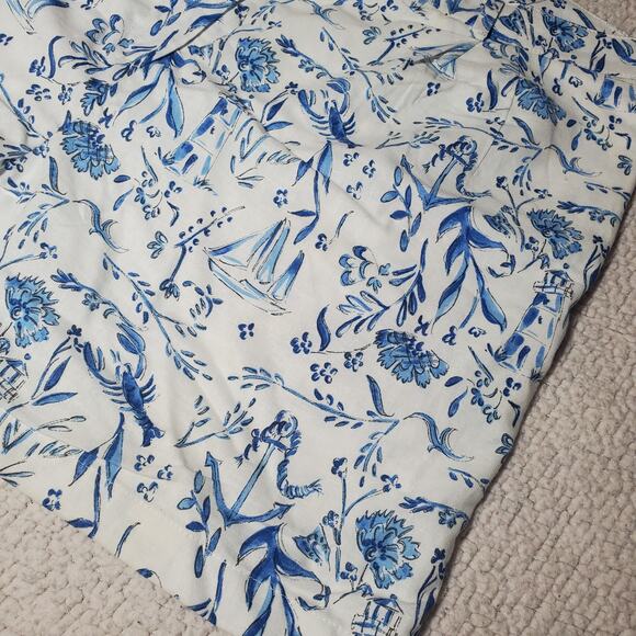 Kiel James Patrick Linen Cotton Blend Chinoiserie Beach Pattern Shorts Size 10 - Picture 3 of 16